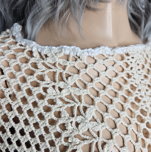 Handmade Long Knit Poncho Cover-Up Dress fits Sizes S-XXL - Picture 3 of 5